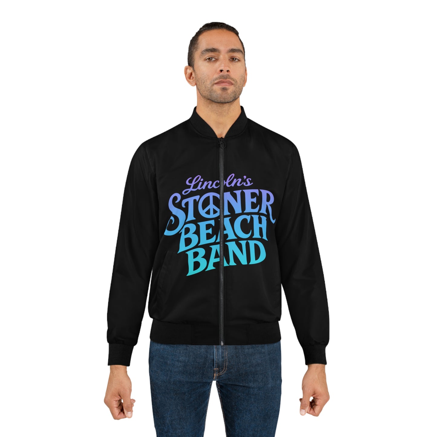 Bomber Jacket — 'Lincoln's Stoner Beach Band' Retro Logo