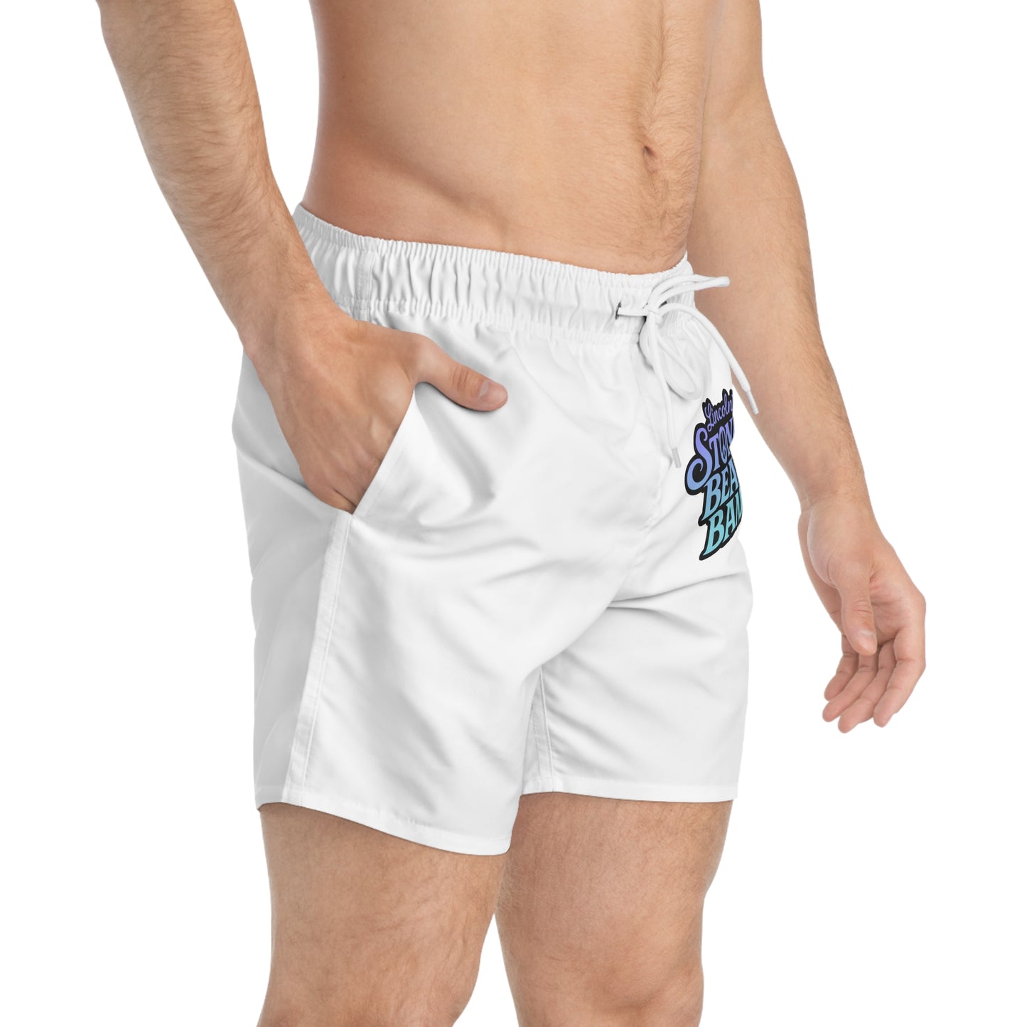 Stoner Beach Band Swim Trunks – Retro Surf Graphic