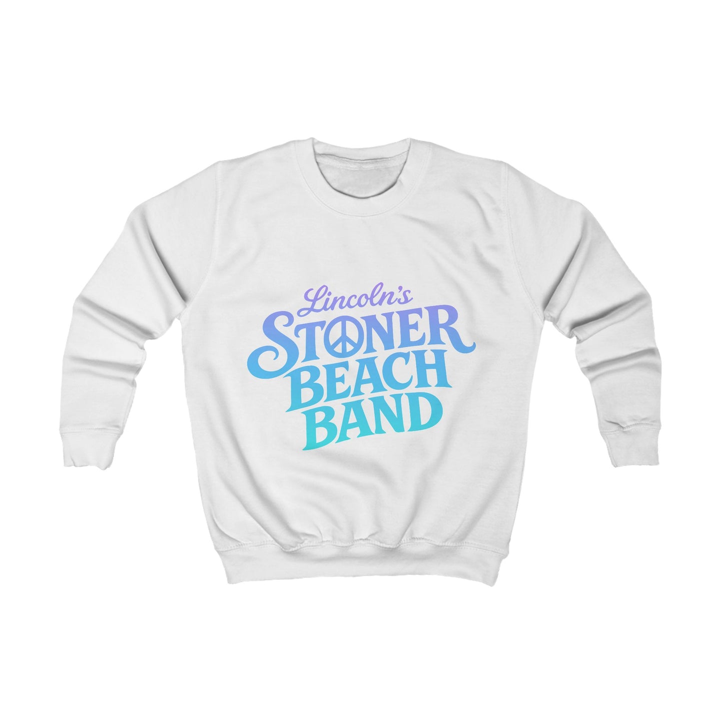 Kids Sweatshirt — "Lincoln's Stoner Beach Band" Retro Surf Crewneck
