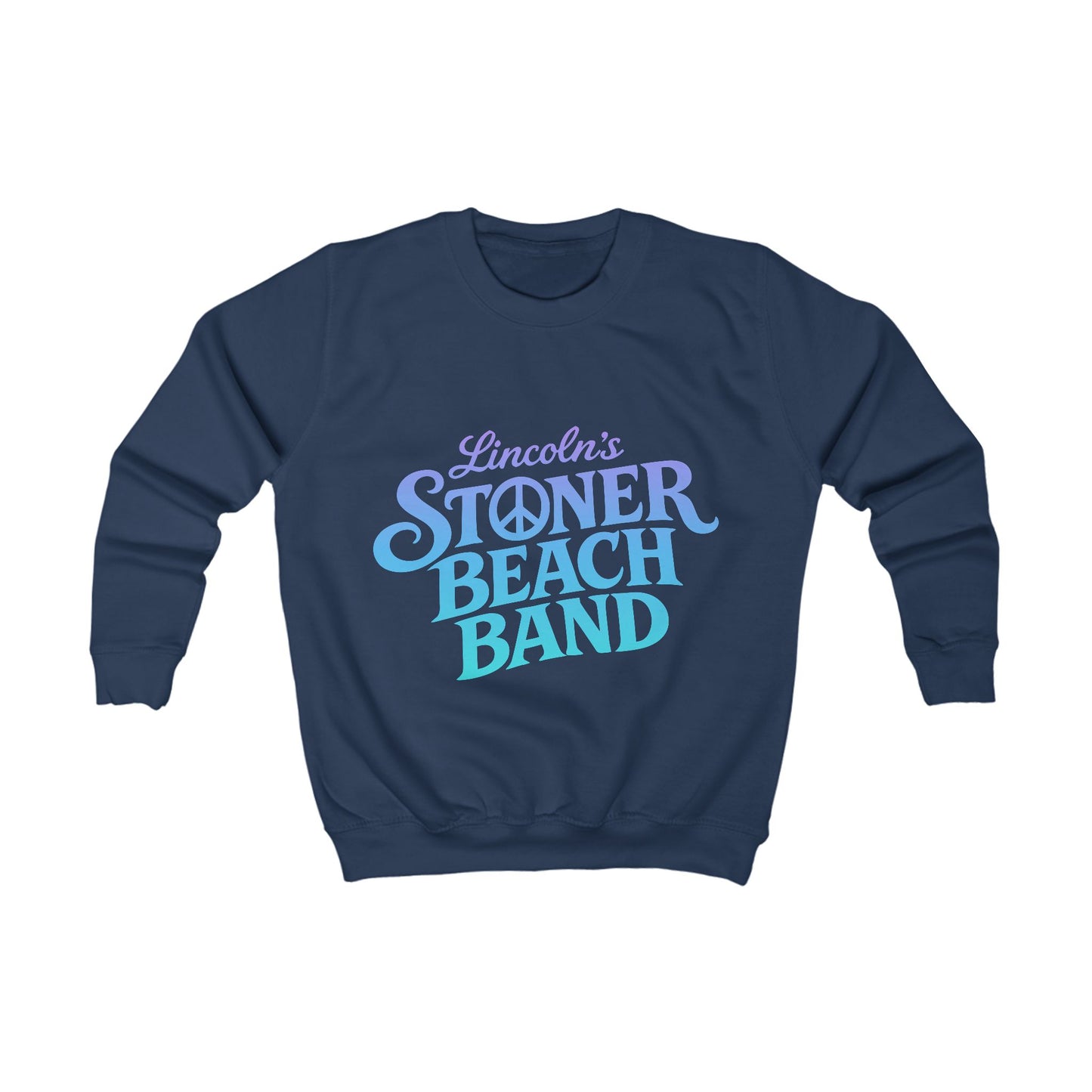 Kids Sweatshirt — "Lincoln's Stoner Beach Band" Retro Surf Crewneck