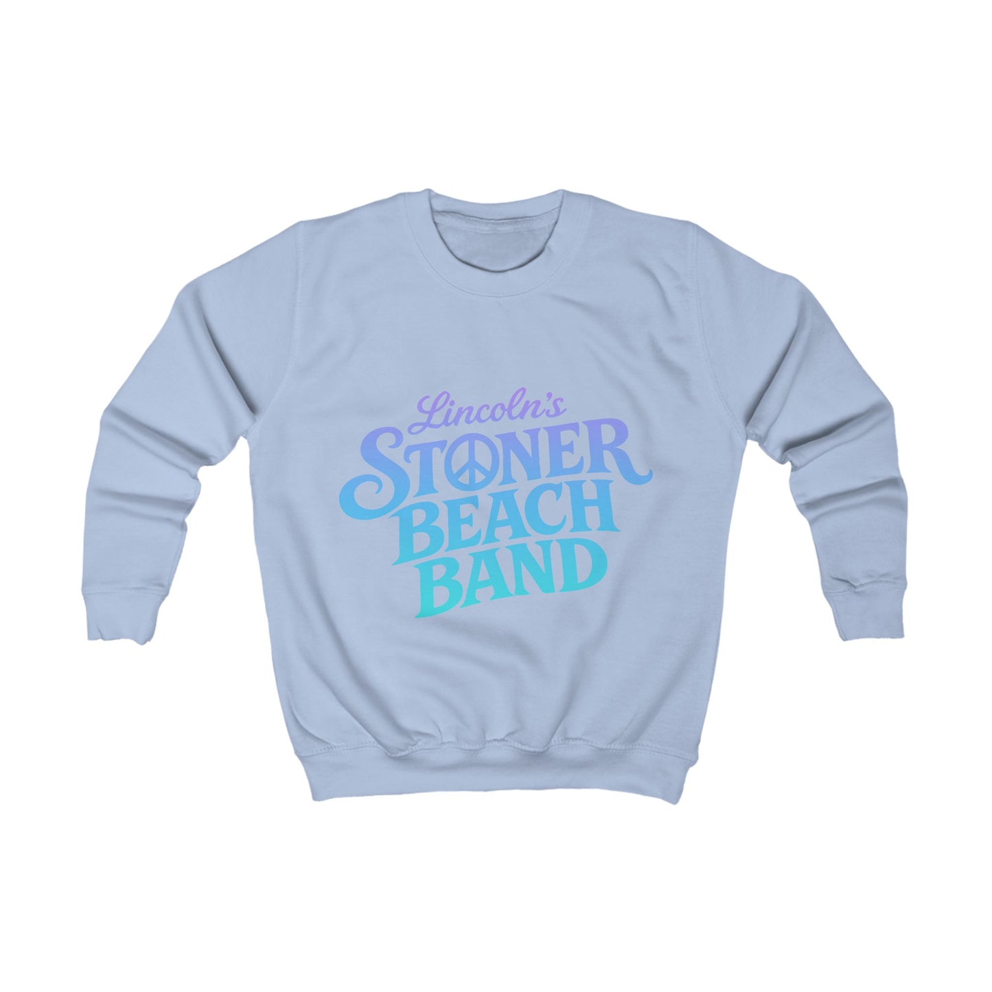 Kids Sweatshirt — "Lincoln's Stoner Beach Band" Retro Surf Crewneck