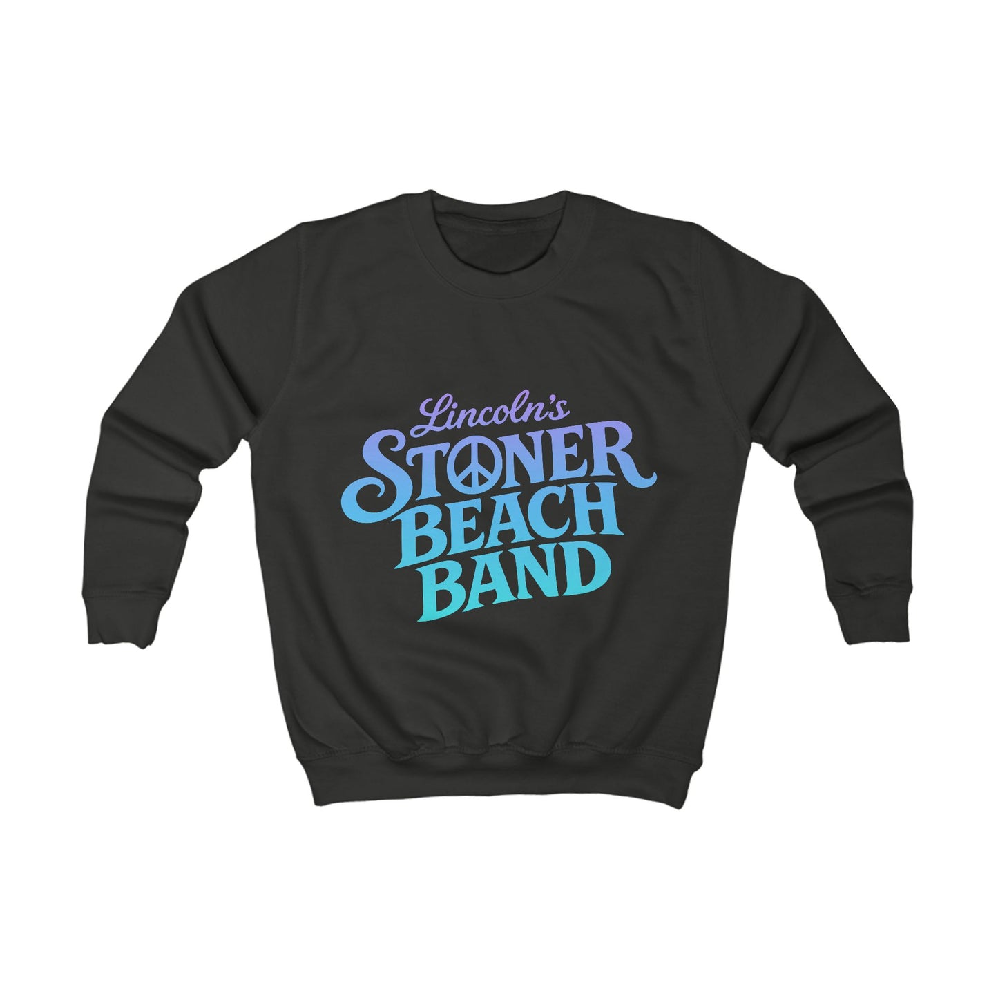 Kids Sweatshirt — "Lincoln's Stoner Beach Band" Retro Surf Crewneck