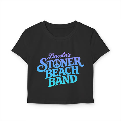 Stoner Beach Band Women's Baby Tee — Retro Surf Band Crop Top