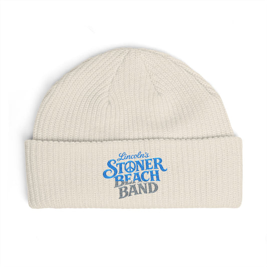 Cuffed Beanie — "Stoner Beach Band" Embroidered Knit Hat