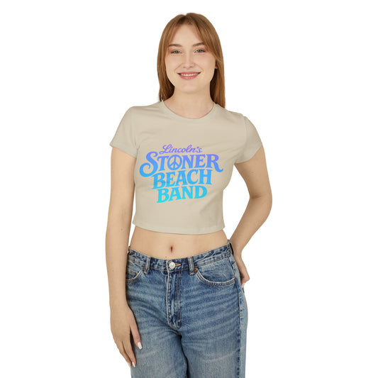 Stoner Beach Band Women's Baby Tee — Retro Surf Band Crop Top