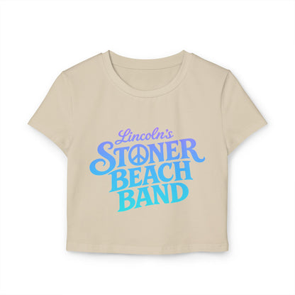 Stoner Beach Band Women's Baby Tee — Retro Surf Band Crop Top